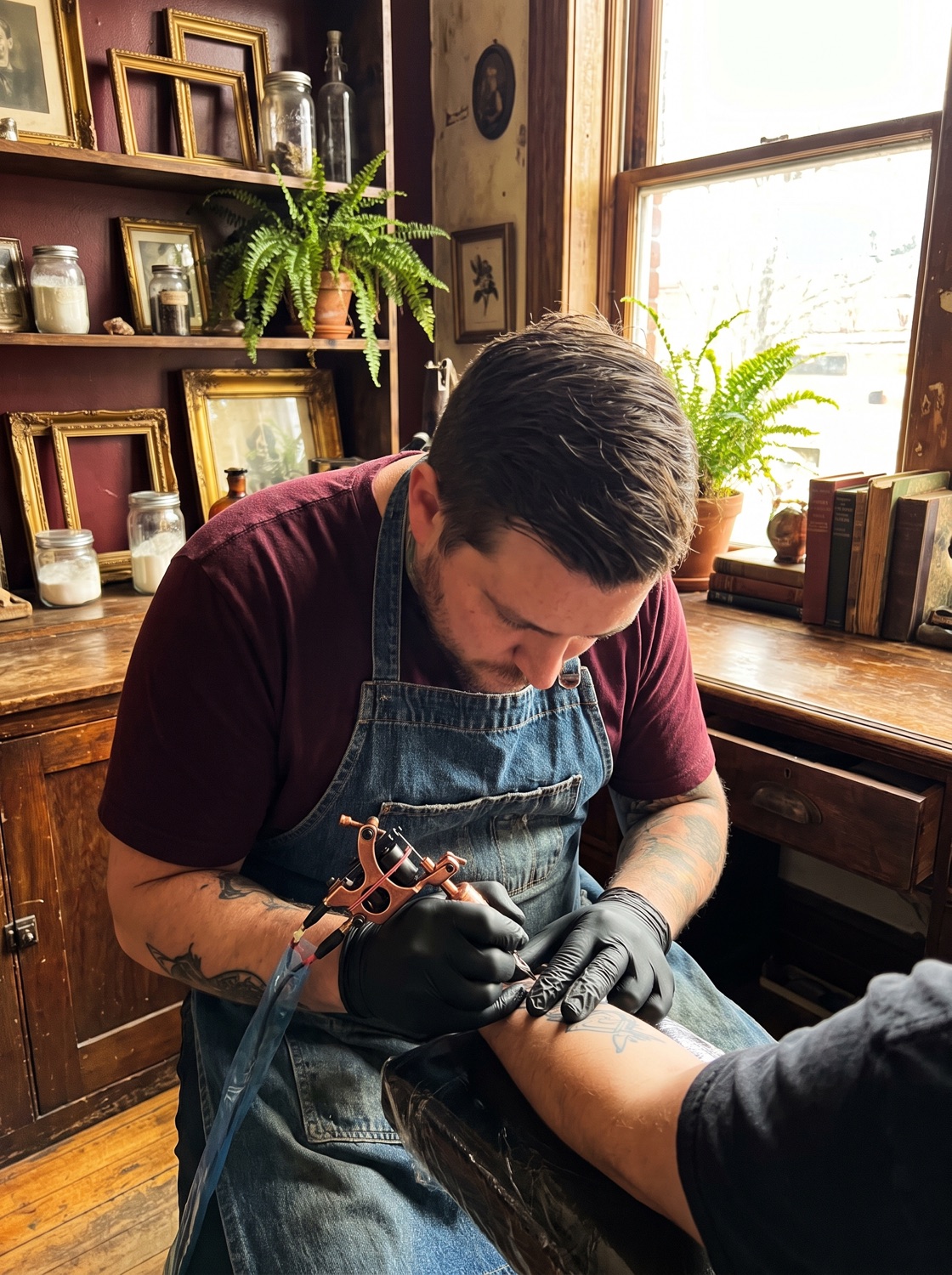 Tattoo work at Three of Swords Tattoo Parlour